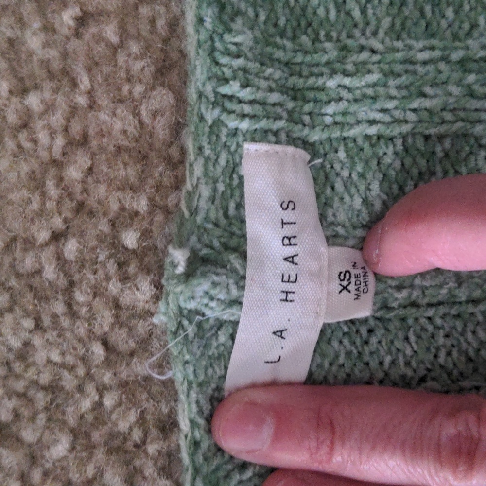 PacSun LA Hearts lime green crop spring sweater - Picture 2 of 4